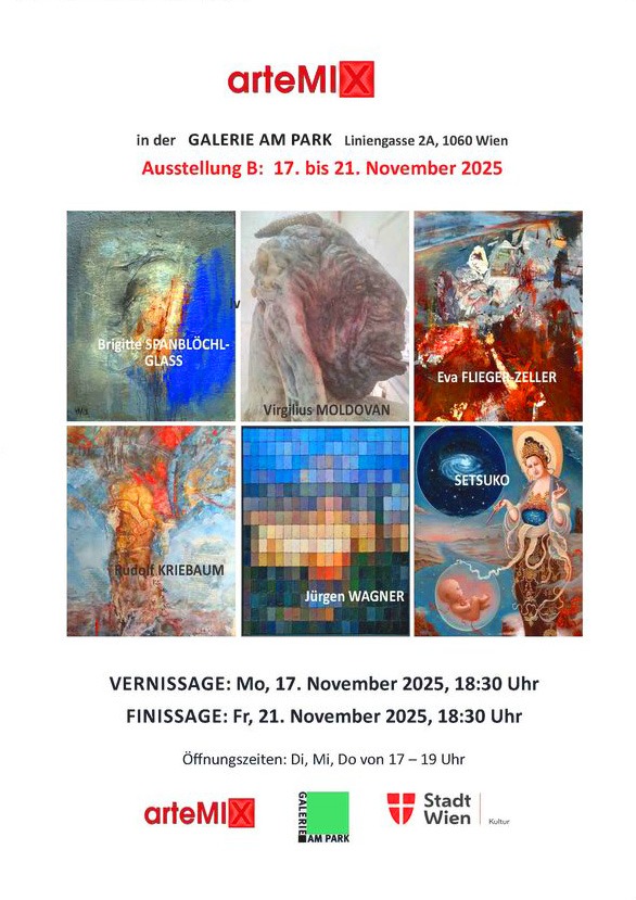 Einladung zur Ausstellung • Galerie im Park • arteMIX mit Brigitte Spanblöchel